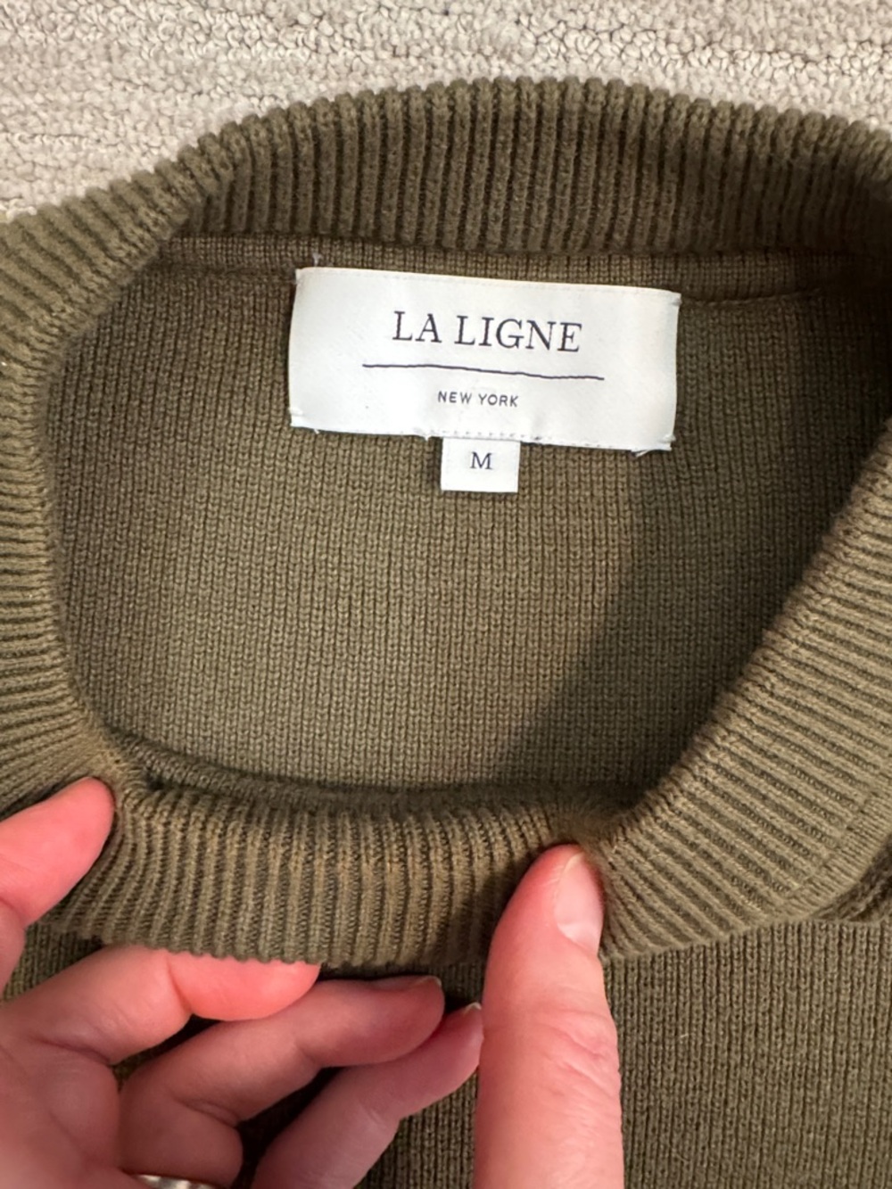 La Ligne Leo Sweater in Olive Stripe Size Medium - Picture 11 of 12